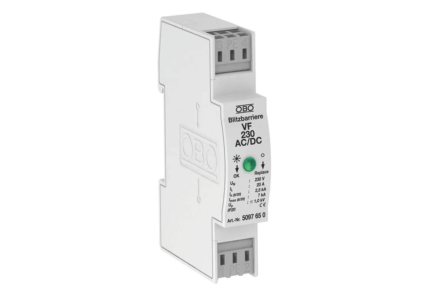 Produktfoto 1 von Blitzbarriere für AC und DC 230V AC