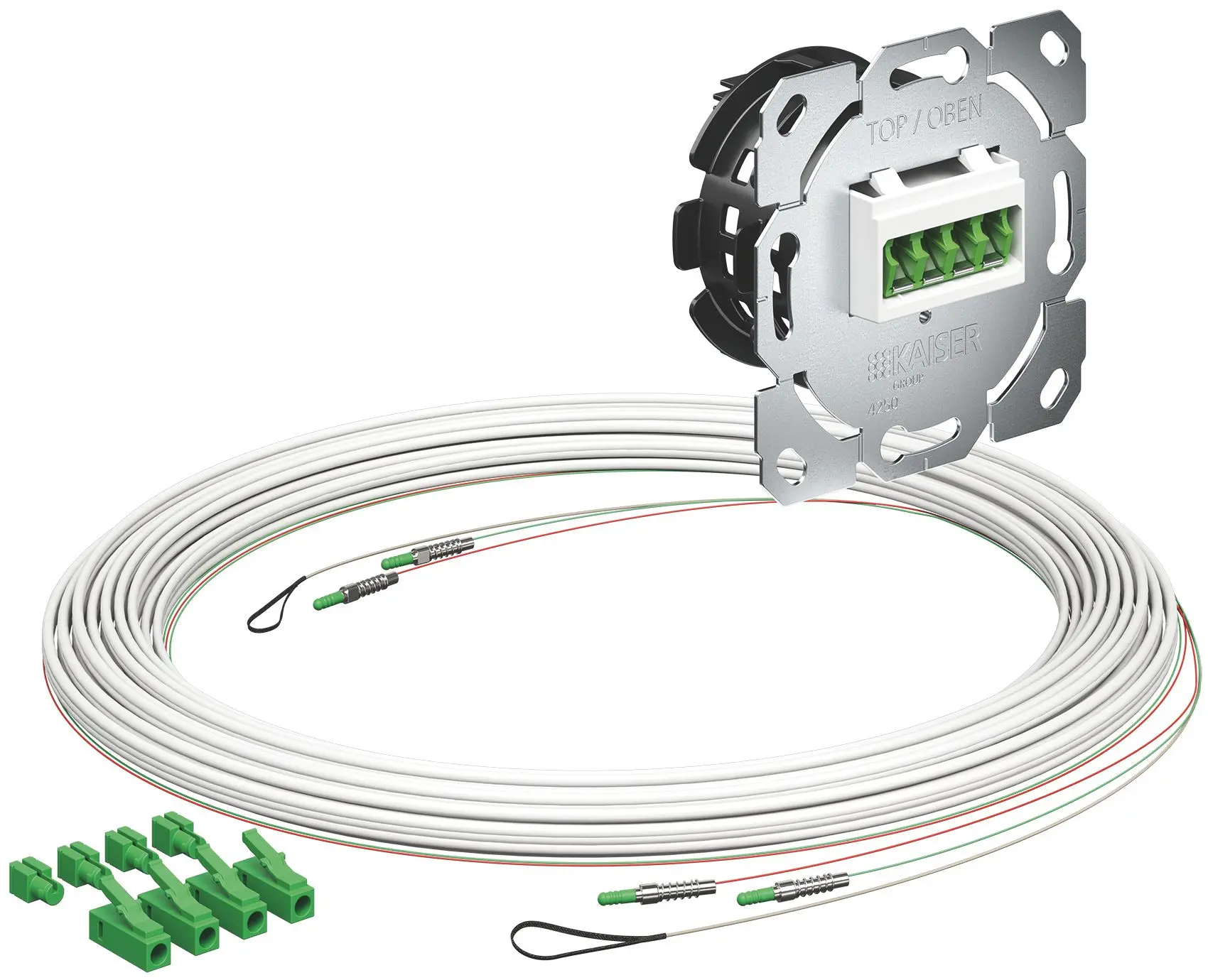 Produktfoto 1 von Teilnehmeranschluss Gf-TA E3S Connect® Unterputz, 2xF, LC/APC DX, L=10m, Gf-GV