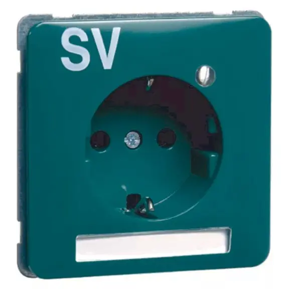 Produktfoto 1 von Steckdose SCHUKO, grün SV Beschriftungsfeld, LED