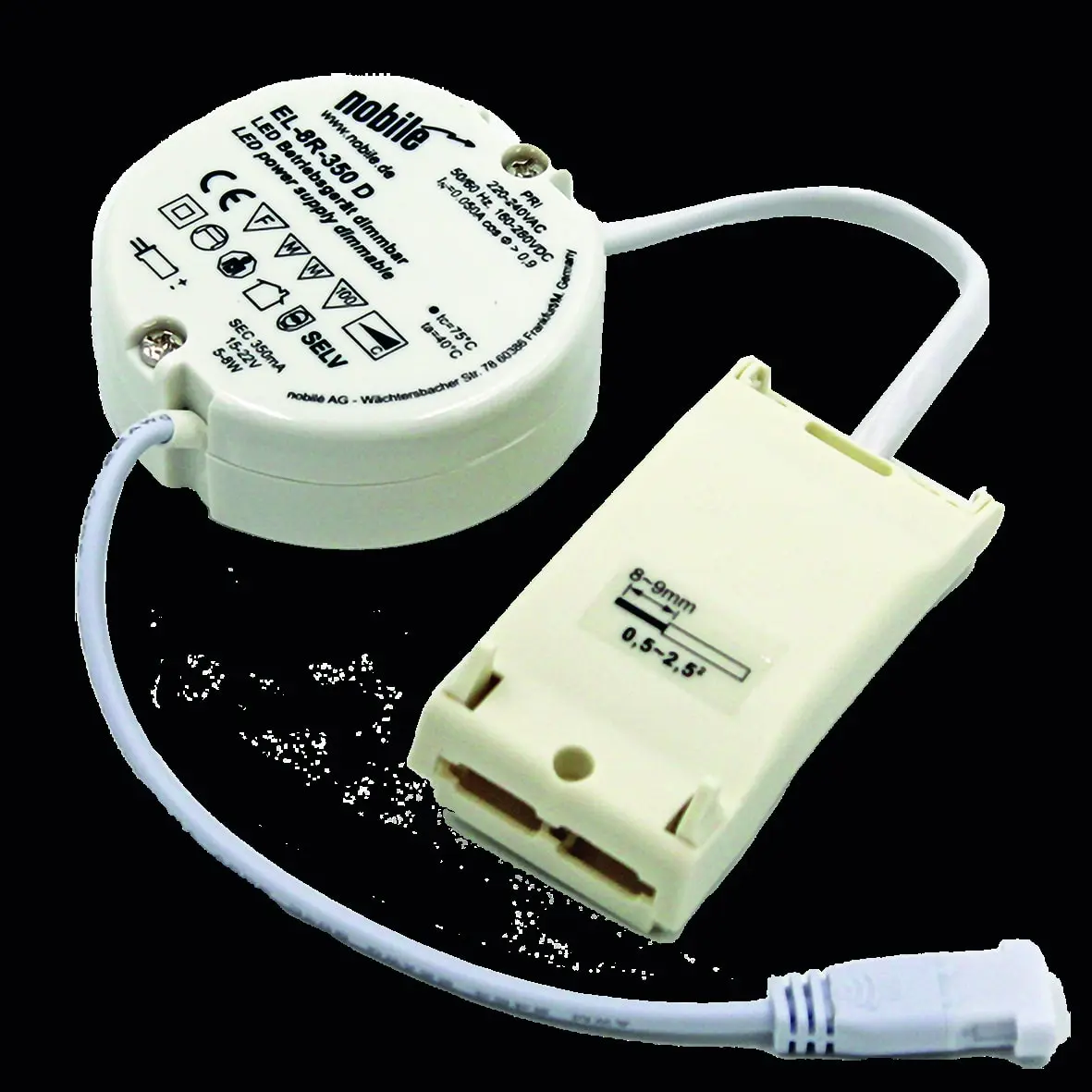 Produktfoto 1 von Trafo für NV-Lichtsystem/NV-Halogenlampe EL-8R-350 D dim C CCV Verbinder