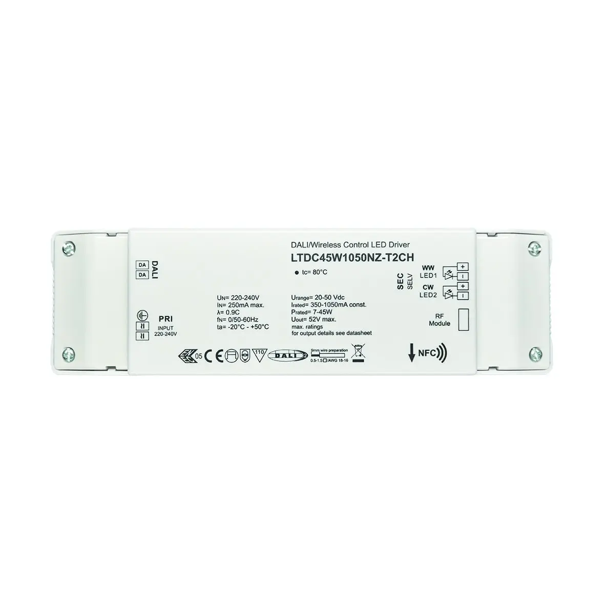 Produktfoto 1 von EL-45-Uni 350-1050 TUN-2CH dim Dali/push