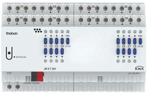 Produktfoto 1 von 8-fach KNX-Jalousieaktor 24V, KNX TP, Data Secure