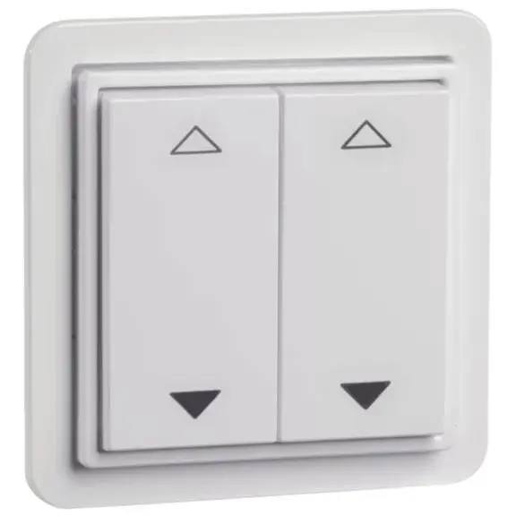 Produktfoto 1 von EnOcean Easyclick-Wandsender STANDARD, 4 Kanal, reinweiß, Symbol AUF und AB