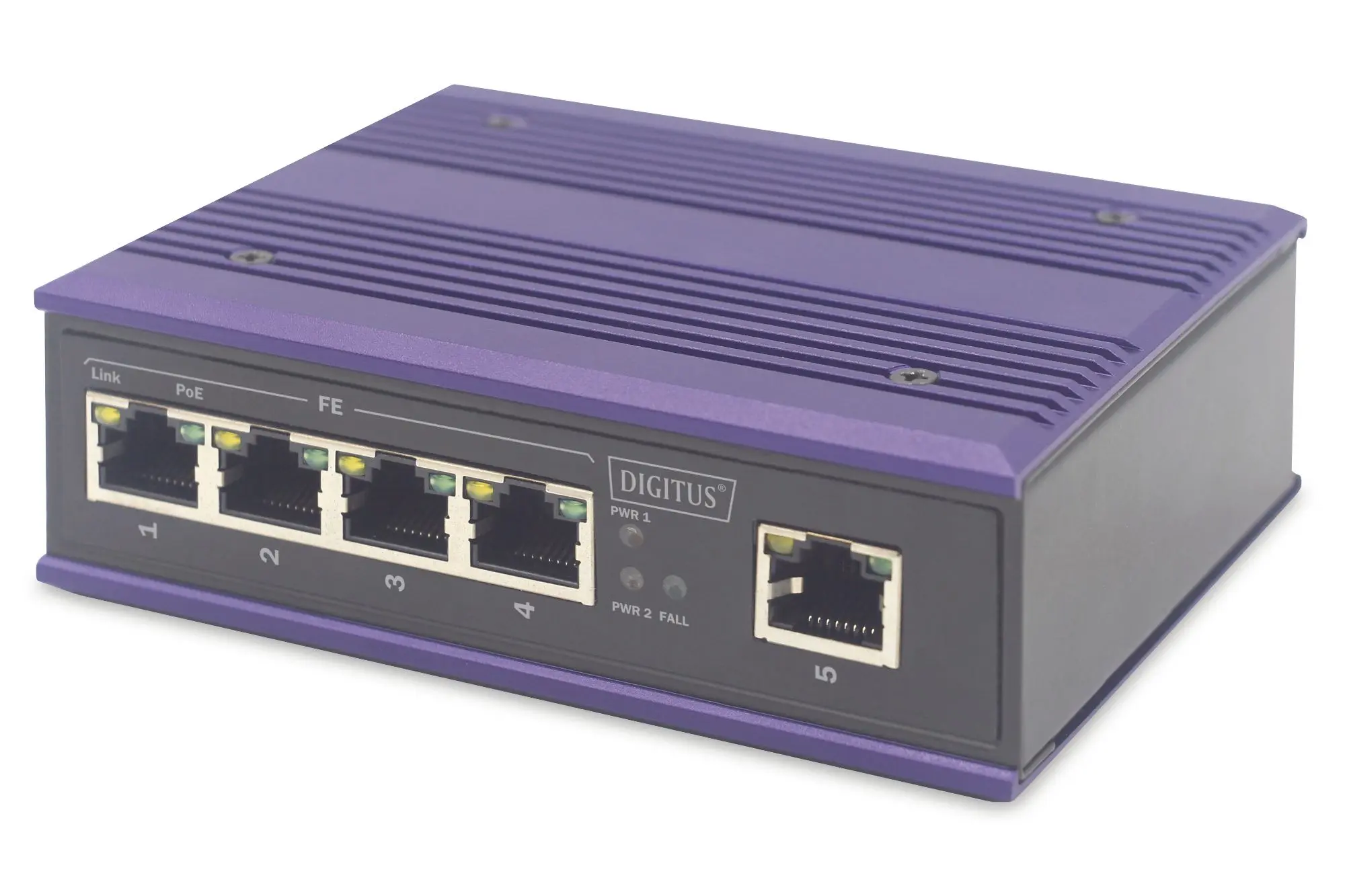 Produktfoto 1 von Industrieller 4-Port Fast Ethernet PoE Switch+1 Uplink Port