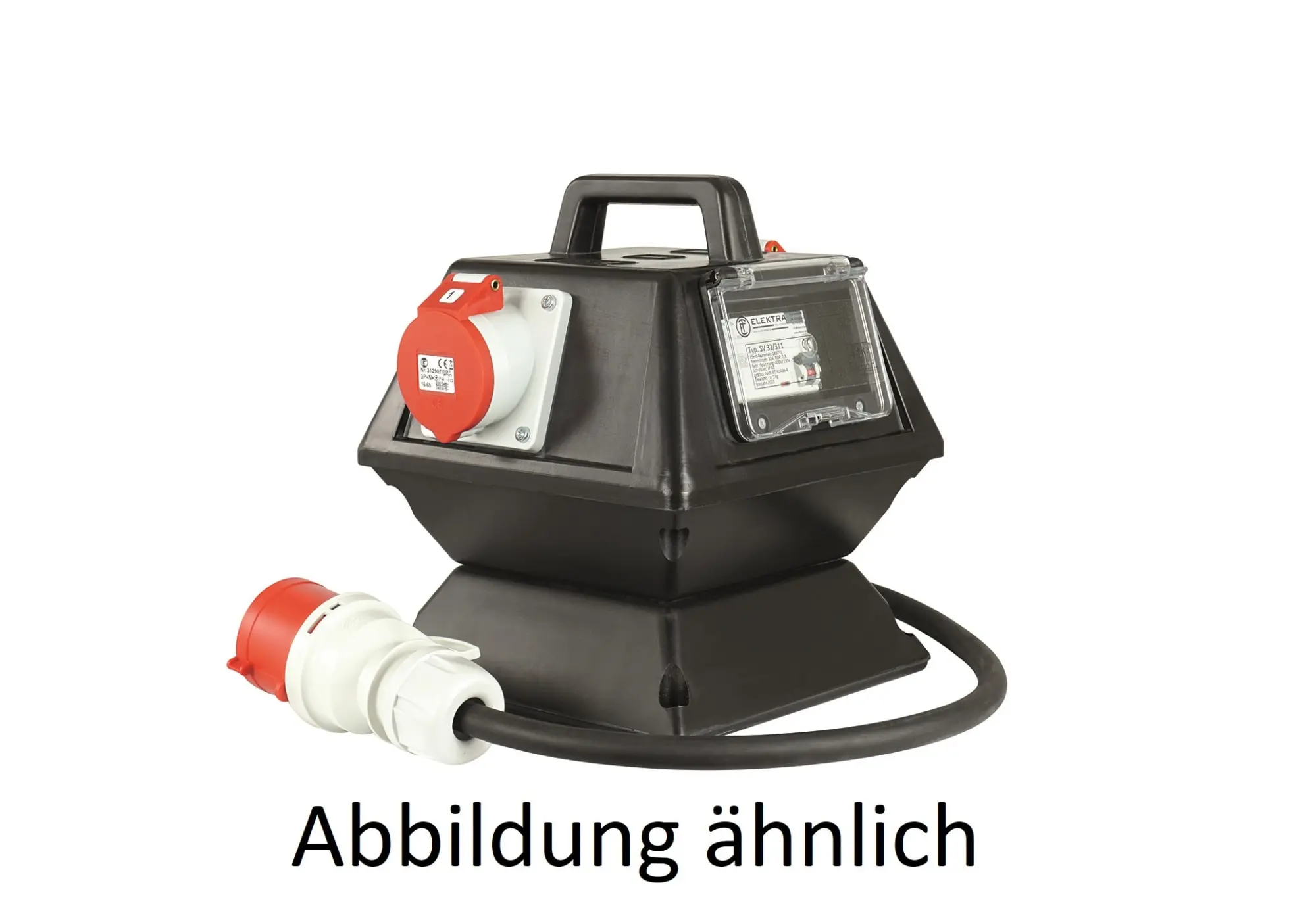 Produktfoto 1 von Steckd.v. im Gummig. 22kVA m.CEE Stecker 32A RCD Typ A 6 Schuko-Steckd.
