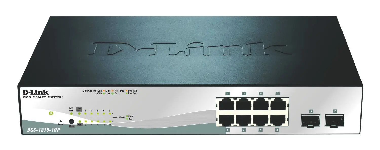 Produktfoto 1 von 10-Port Layer2 PoE Smart Managed Gigabit Switch 3.0 8x10/100/1000Mbit/s