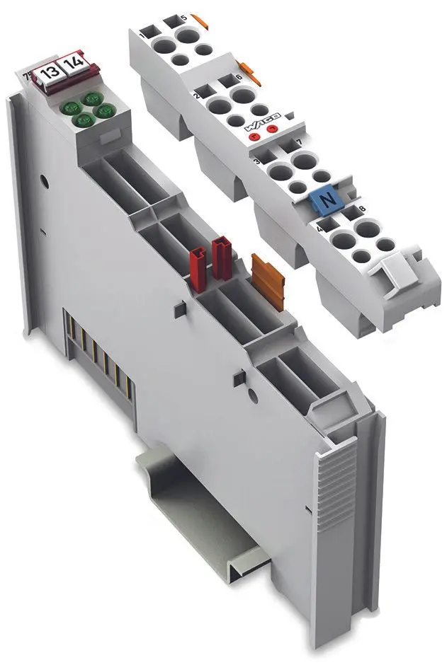 Produktfoto 1 von 4-Kanal-Digitalausgang,AC 230 V,0,25A, lichtgrau