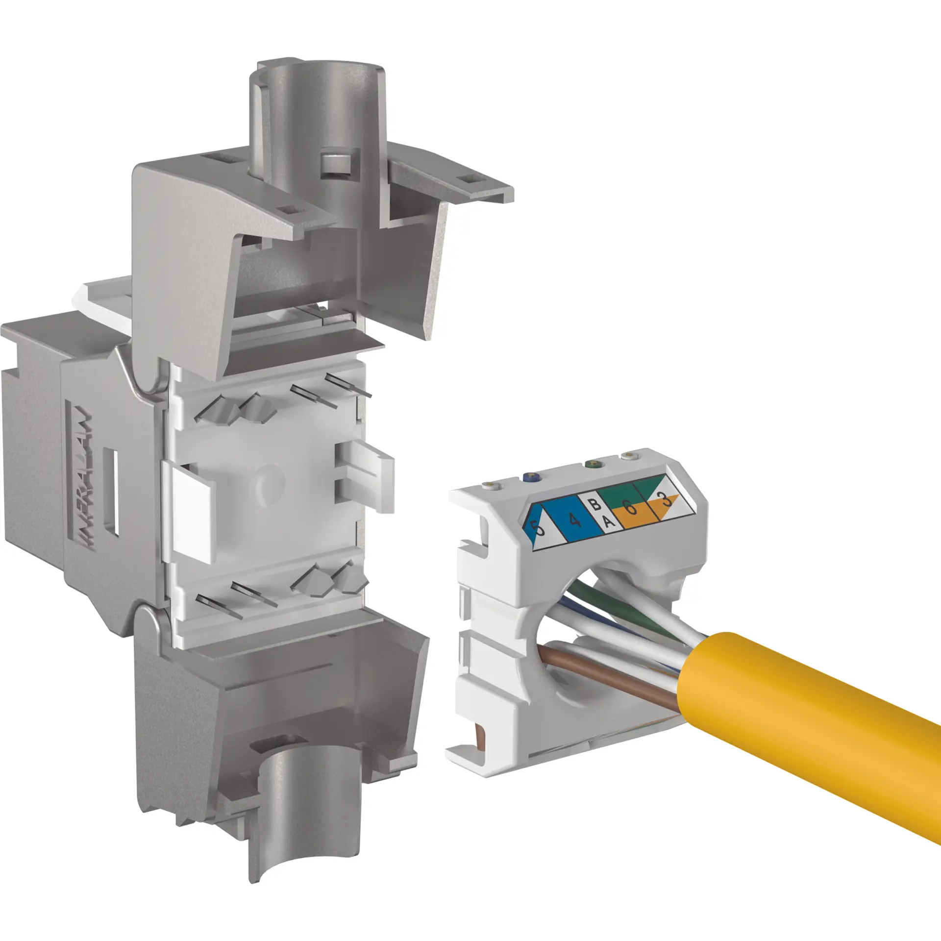 Produktfoto 1 von Cat.6A RJ45 Keystone Druckguss Komponenten-zertifiziert