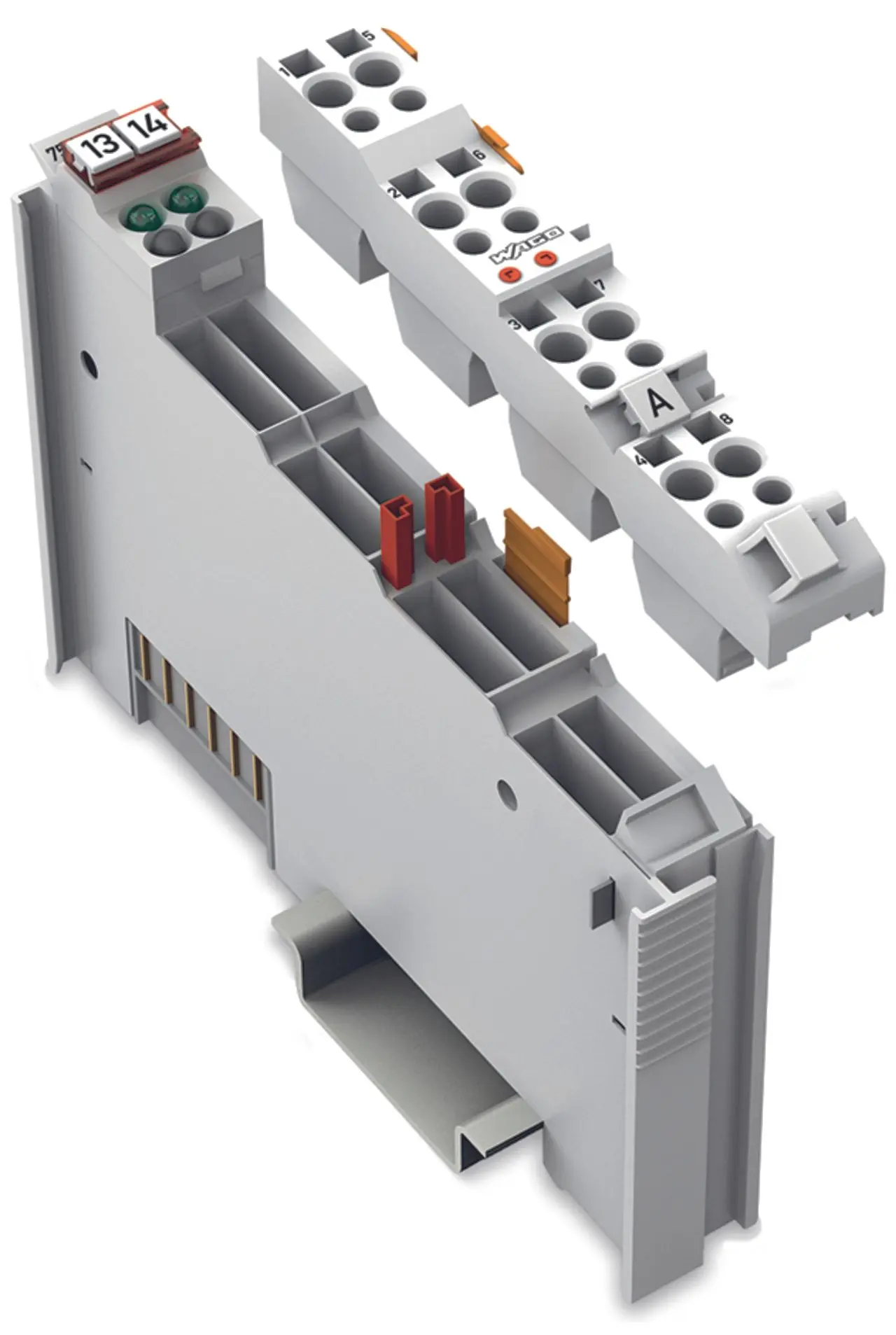 Produktfoto 1 von 2-Kanal-Relaisausgang,AC 250 V,2,0A, lichtgrau