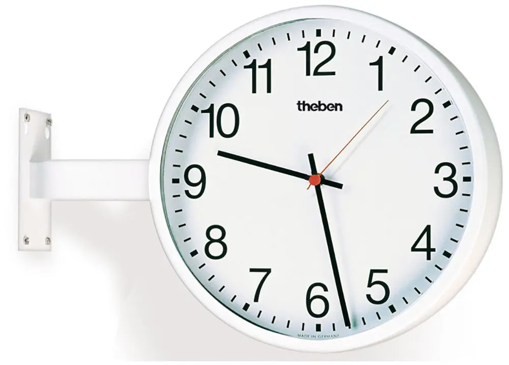 KNX-Innenuhr, rund, Wand/Decke, Metall 40 cm, arabische Zahlen, doppelseitig