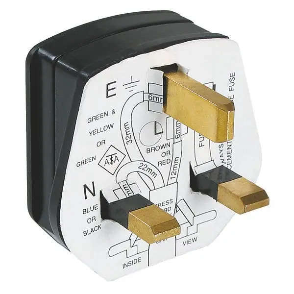 Produktfoto 1 von Schutzkontakt-Stecker England UK schwarz