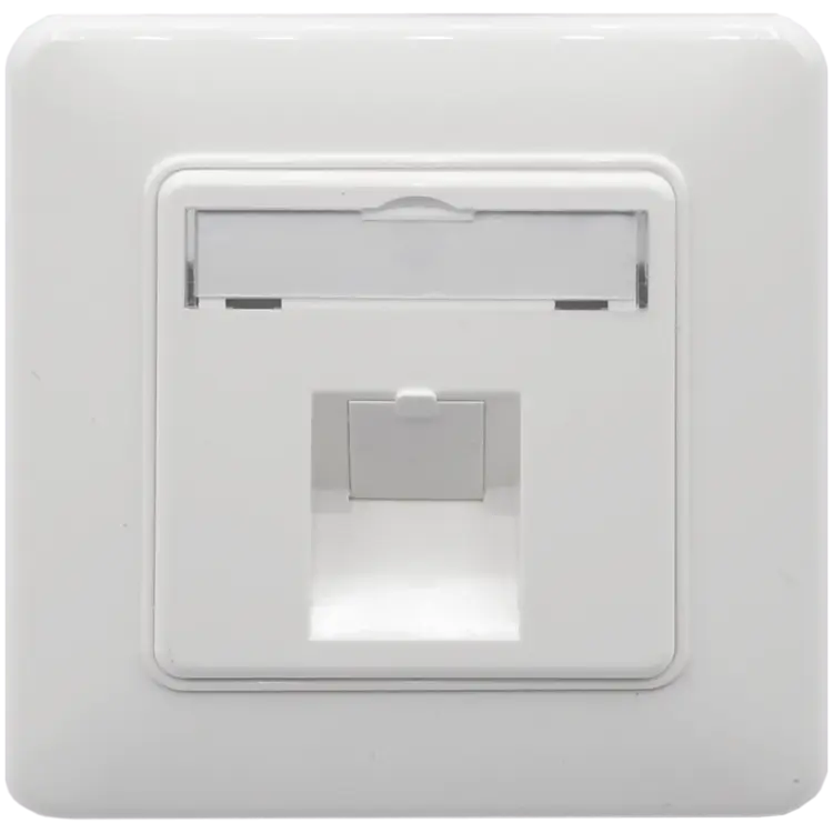 Produktfoto 1 von Anschlussdose UP/50 design 45° 1-fach o.Modul m.Abdeckrahmen Reinweiß RAL9010