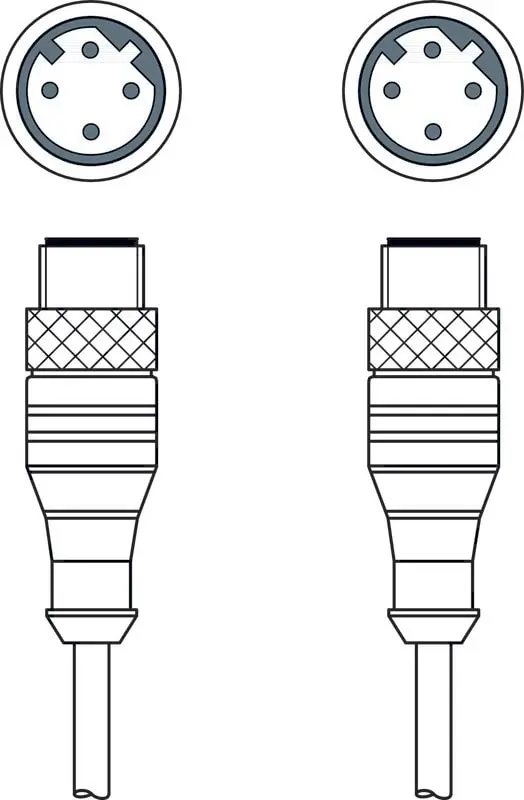 Produktfoto 1 von Verbindungsleitung 1m Ethernet Rundst. M12 axial male D-kodiert 4polig PUR