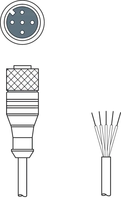 Produktfoto 1 von Anschlussleitung 25m 5polig Rundstecker axial female A-kodiert PVC