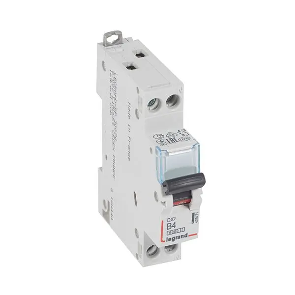 Produktfoto 1 von DX3 LS-Schalter B-Char. 4A, 1-polig+N, 6kA, 230VAC, 1TE