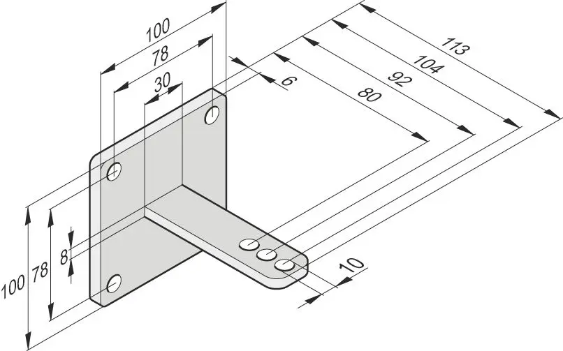 Produktfoto 1 von Torpfostenbeschlag 50/104, Standard
