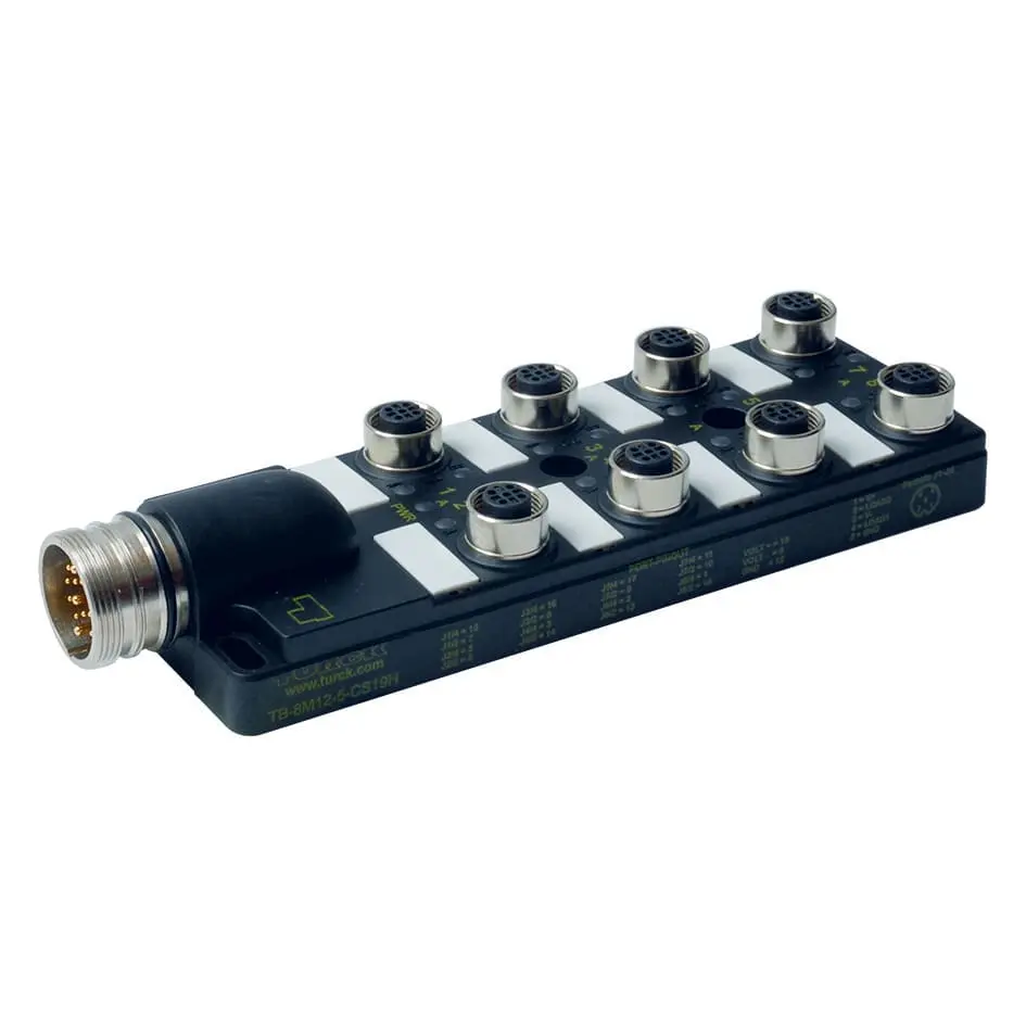 Produktfoto 1 von Passiver Aktuator-/Sensor-Verteiler M12 x 1 8-fach, mit M23-Steckverbinder