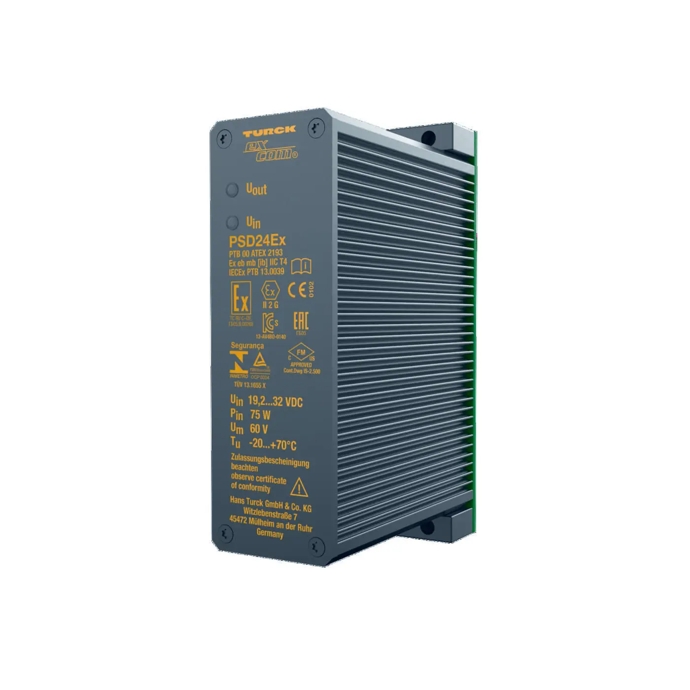 Produktfoto 1 von Remote I/O-System excom 24 VDC-Netzteil für Zone-1 PTB 00 ATEX 2193