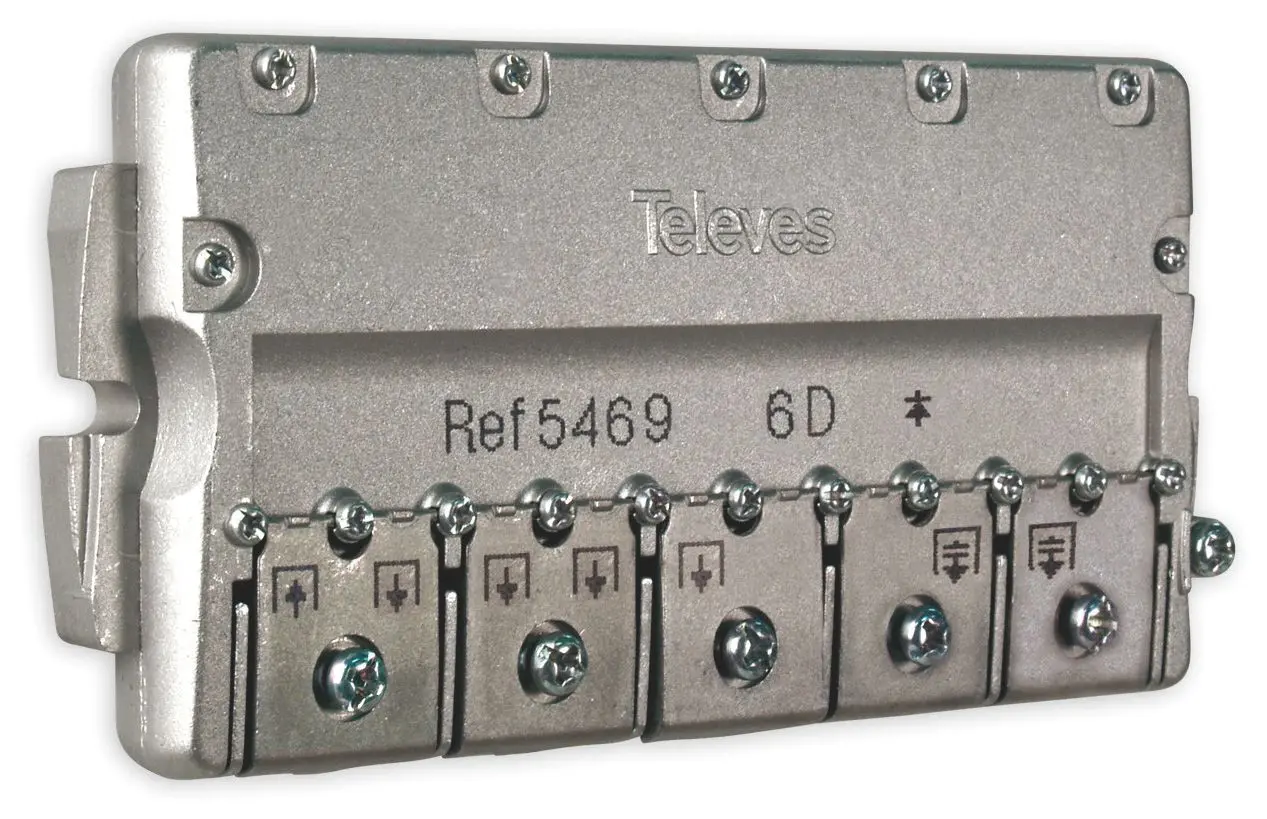 Produktfoto 1 von 6-fach EasyF-Verteiler 5-2400MHz VD:12dB DC A->E