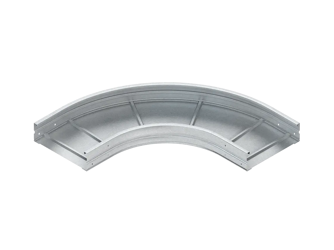 Bogen 90°, 150x400 mm, rund gesickt ungelocht Edelstahl