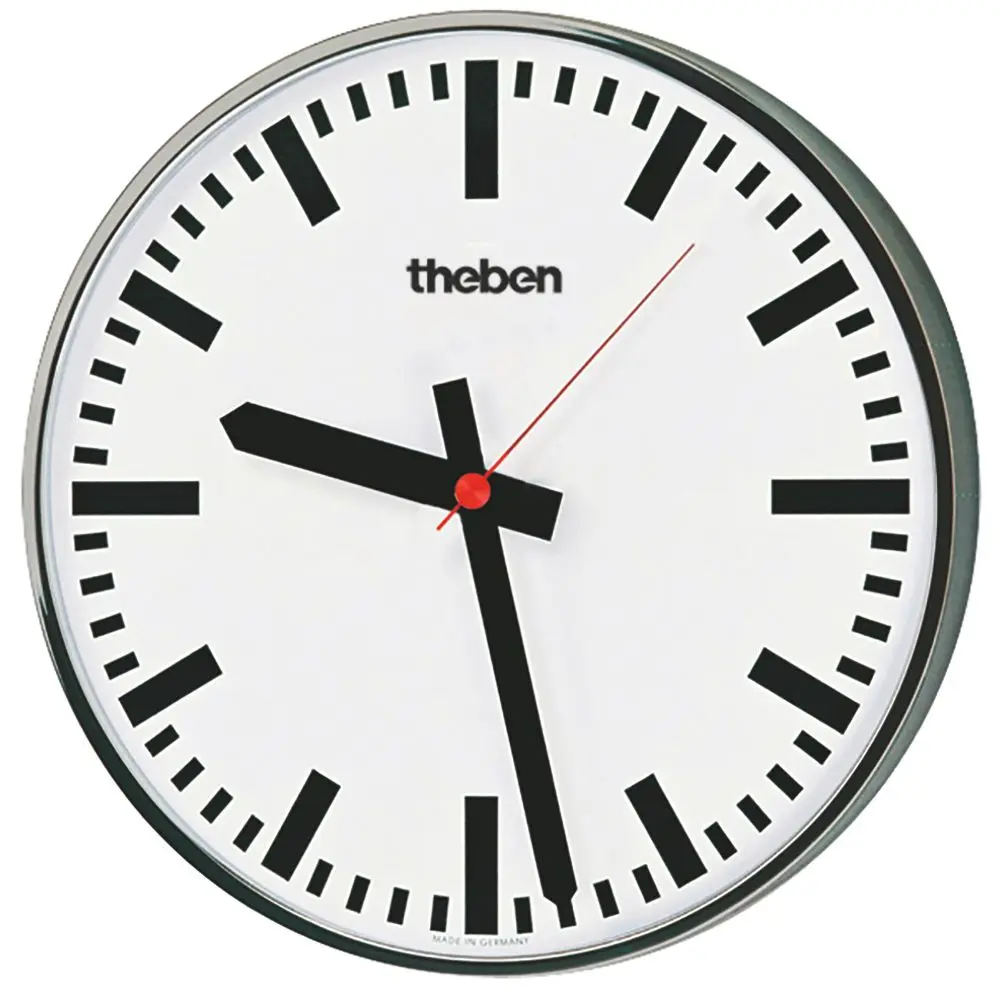 Produktfoto 1 von KNX-Innenuhr, rund, einseitig 40 cm, Balkenziffern, Metall