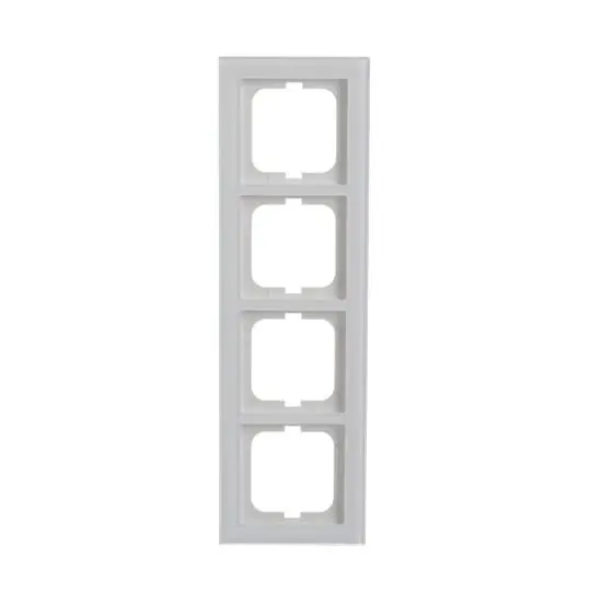 Produktfoto 1 von Abdeckrahmen, 4-fach UP weißglas