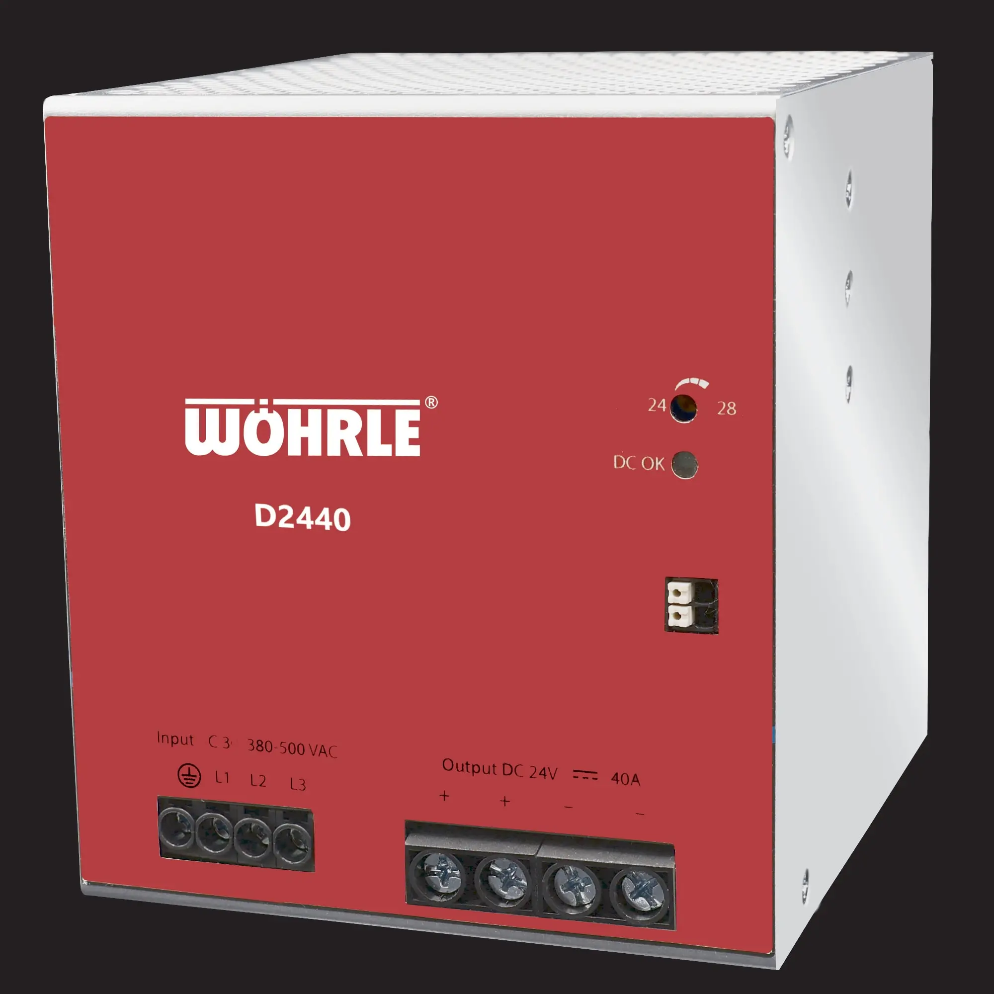 Produktfoto 1 von Dreiphasen-Netzgerät, schmal, Weitbereichseingang 3ph 320~575V AC, 2ph