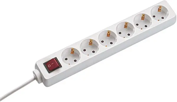 Produktfoto 1 von SELLY 6xSchuko weiß 1xSchalter Strom 1
