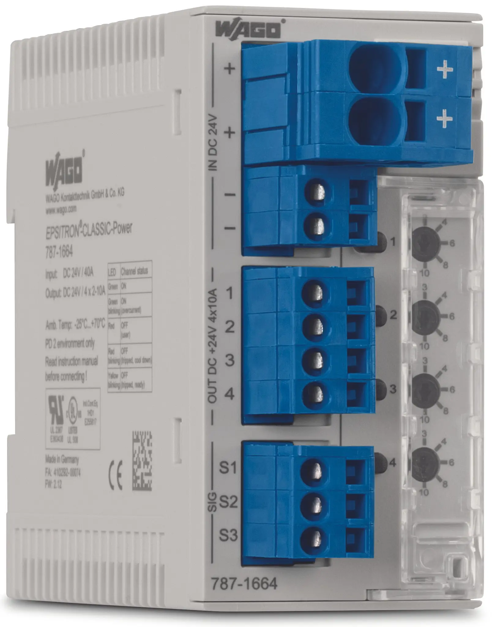 Produktfoto 1 von Elektronischer Schutzschalter,4-kanalig, Eingangsspannung DC 24 V