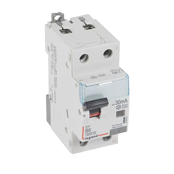 Produktfoto 1 von DX3 FI/LS-Schalter B-Char. 6A, 1P+N, 6kA, 30mA, Typ A, 230VAC, 2TE