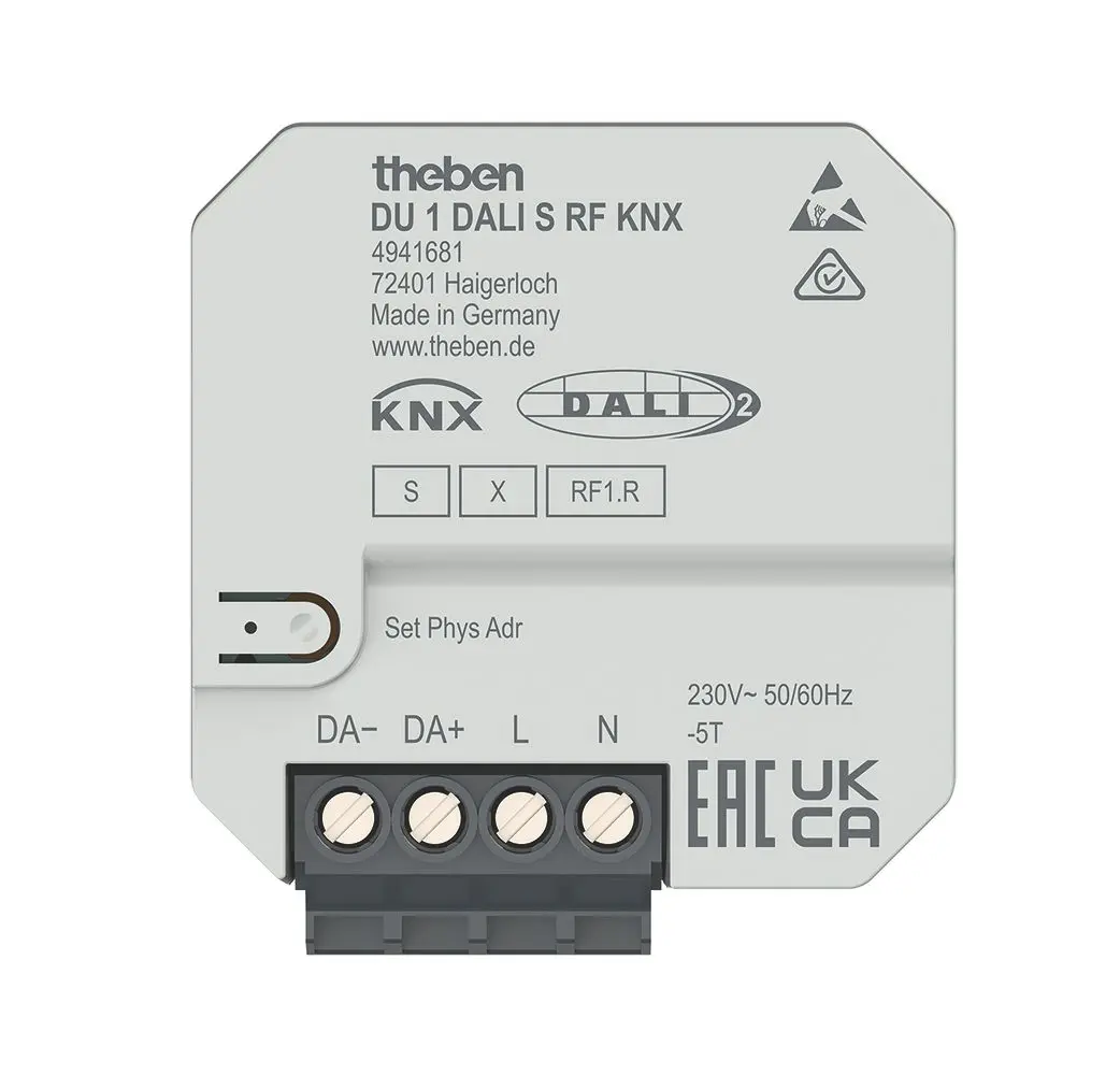 Produktfoto 1 von 1-fach KNX Funk-DALI-Aktor KNX RF, Unterputz, Data Secure, DALI-2