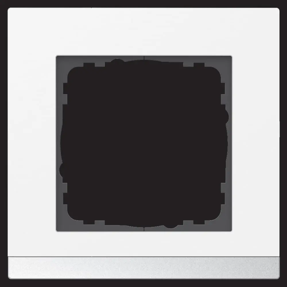Produktfoto 1 von Abdeckrahmen Aluminium WALTZ 1-fach Weiß passend für 55mm-System