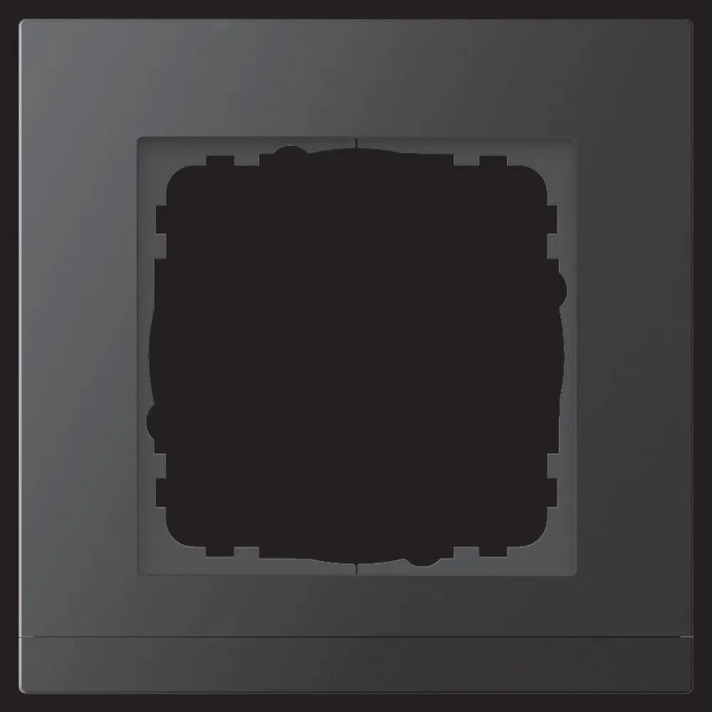 Produktfoto 1 von Abdeckrahmen Aluminium WALTZ 1-fach Schwarz passend für 55mm-System