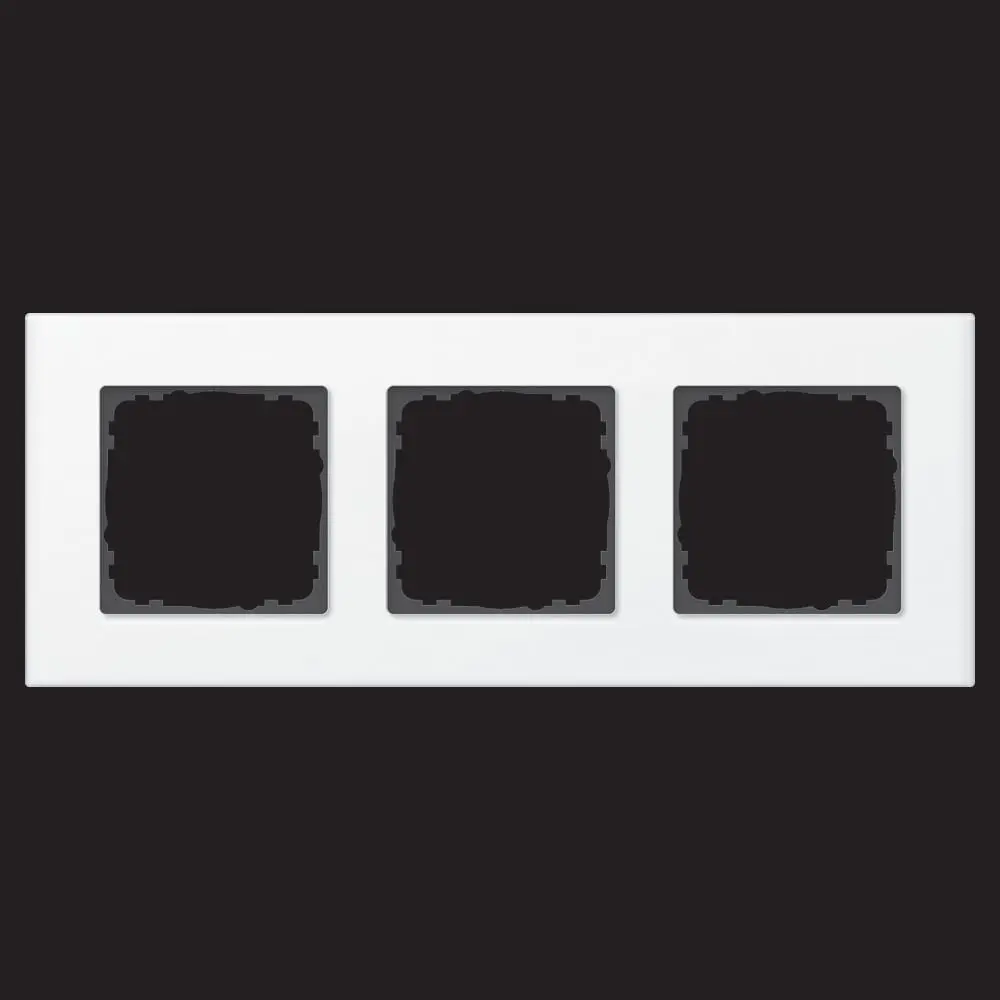 Produktfoto 1 von Abdeckrahmen Glas 3-fach Weiß passend für 55mm-System