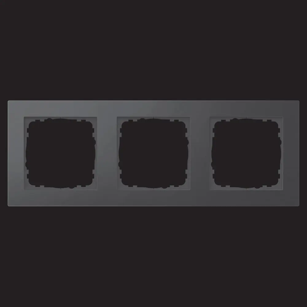 Produktfoto 1 von Abdeckrahmen Aluminium 3-fach Schwarz passend für 55mm-System
