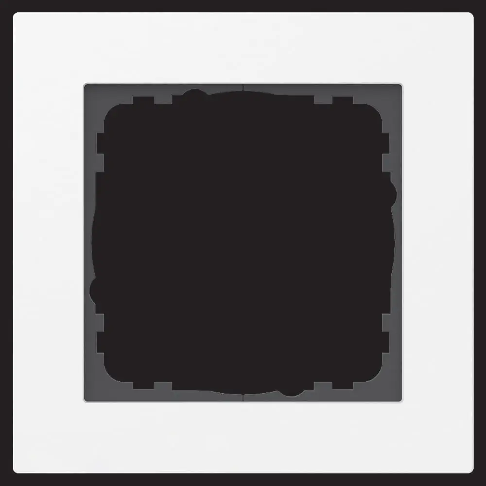 Produktfoto 1 von Abdeckrahmen Aluminium 1-fach Weiß passend für 55mm-System