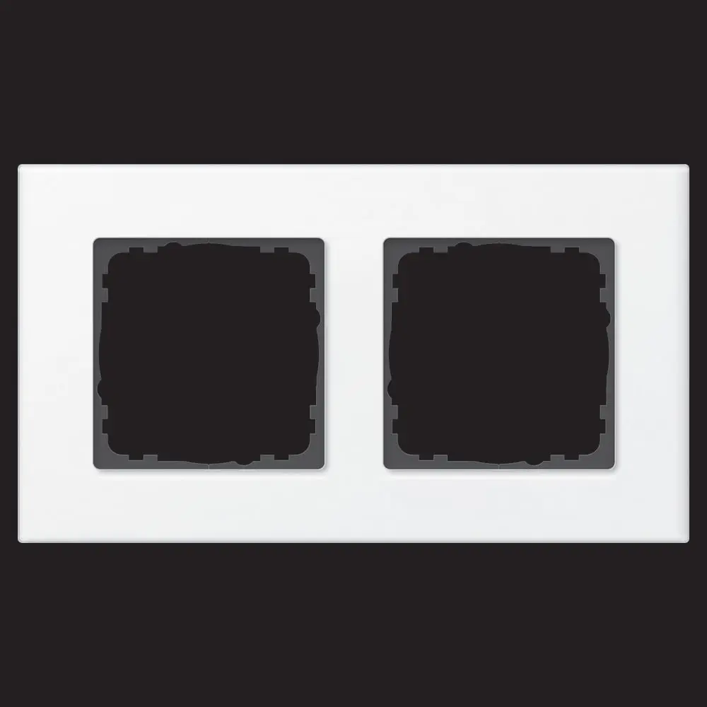 Abdeckrahmen Glas 2-fach Weiß passend für 55mm-System