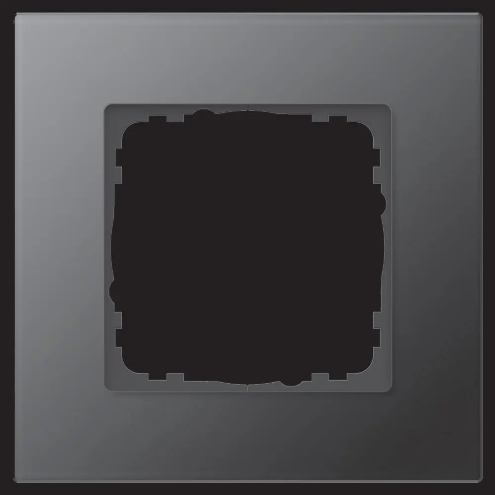 Produktfoto 1 von Abdeckrahmen Glas 1-fach Schwarz passend für 55mm-System