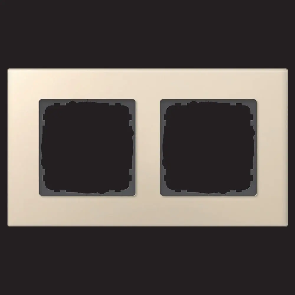 Produktfoto 1 von Abdeckrahmen Glas 2-fach Champagner passend für 55mm-System
