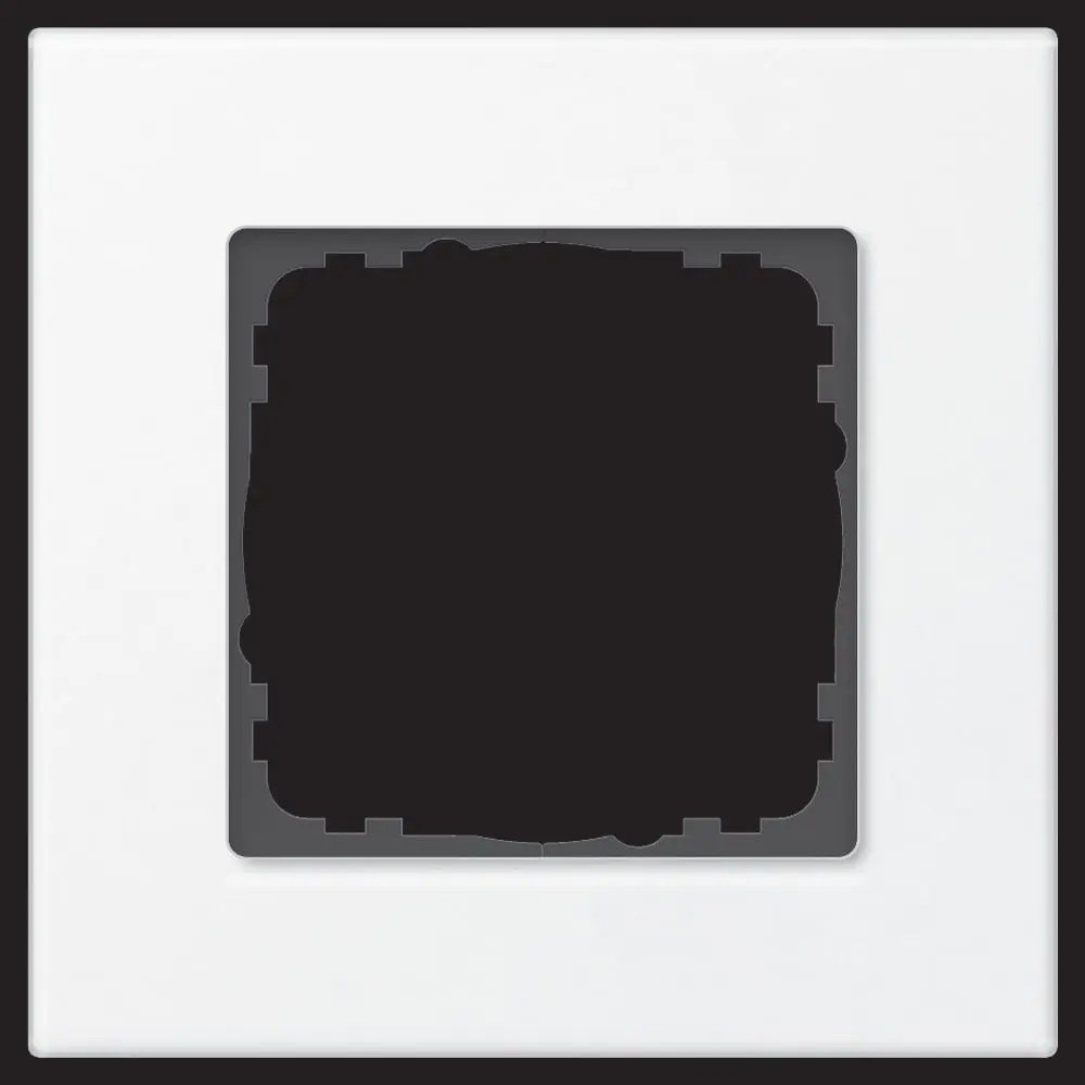 Produktfoto 1 von Abdeckrahmen Glas 1-fach Weiß passend für 55mm-System