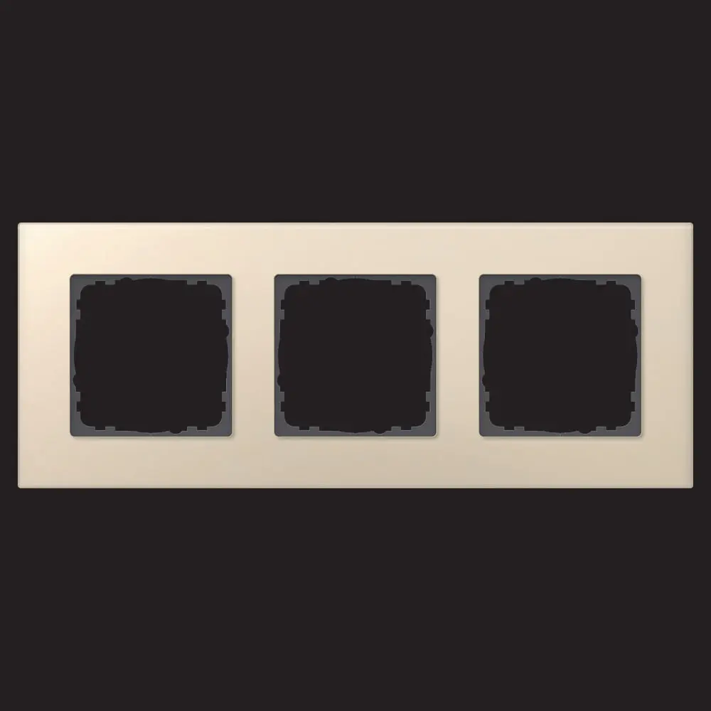Produktfoto 1 von Abdeckrahmen Glas 3-fach Champagner passend für 55mm-System