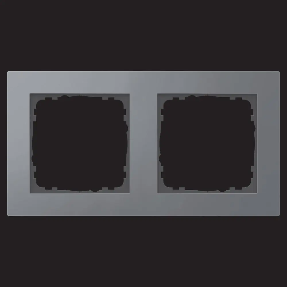 Produktfoto 1 von Abdeckrahmen Aluminium 2-fach Anthrazit passend für 55mm-System
