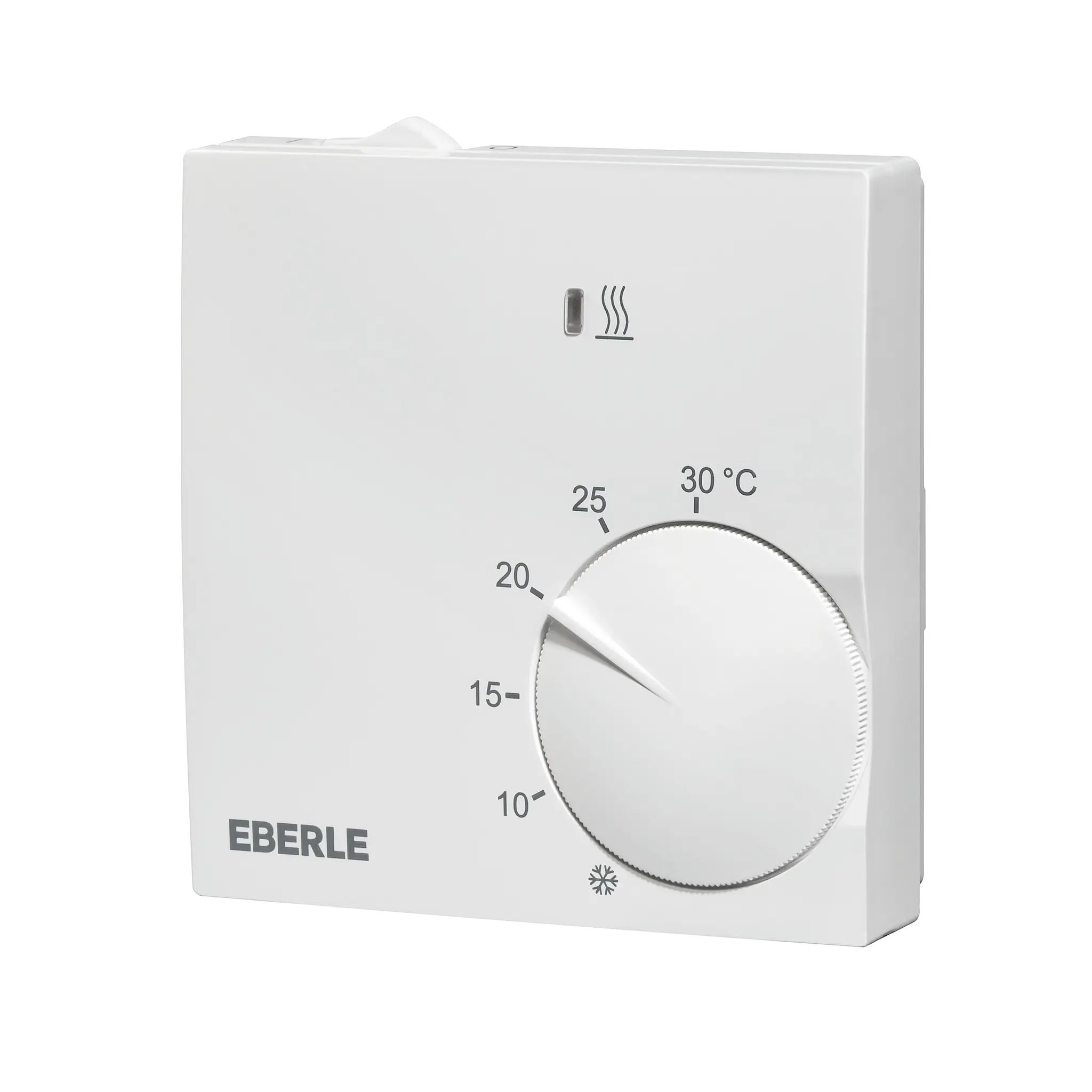 Produktfoto 1 von Aktivweißer Raumregler extra flach, 5-30 C, AC 230V, 1 Oe, 5 A, Ein/Aus, Lampe