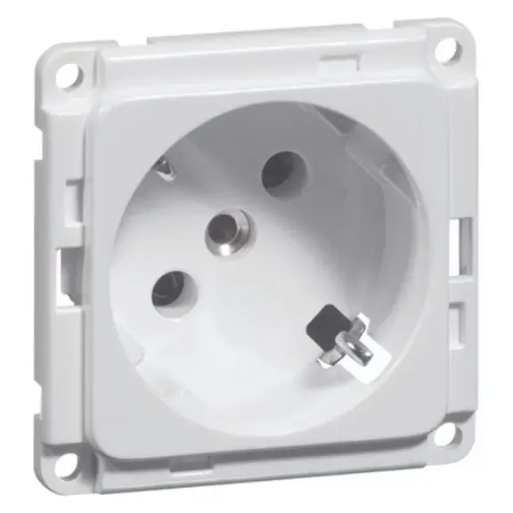 Produktfoto 1 von Steckdose SCHUKO Einbau, reinweiß LED, 45 Grad