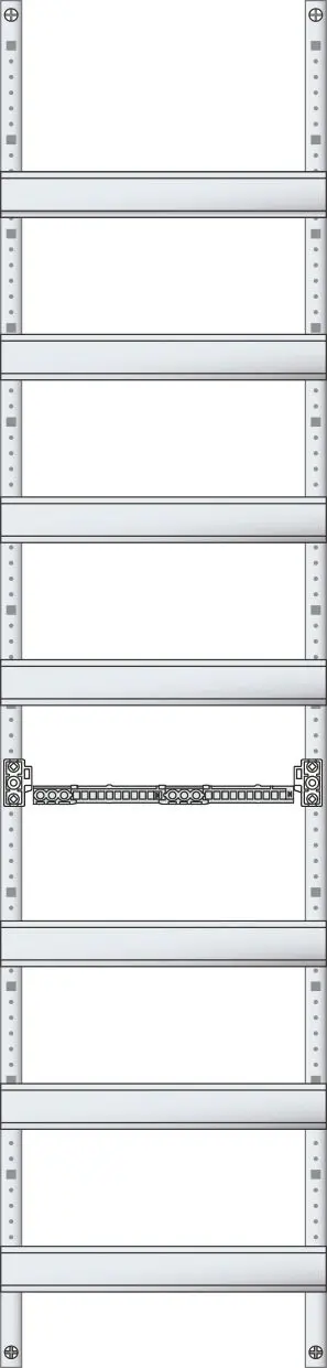Produktfoto 1 von ESPRO-Verteilerfeld für Flachverteiler 1x7-reihig mit N+PE Steckklemmen