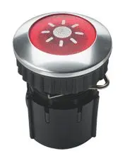 Produktfoto 1 von Klingeltaster Alu. EV1 / Kunstst. rot max. 24V~/= /1,5A LED: 12V~ / 0,02A