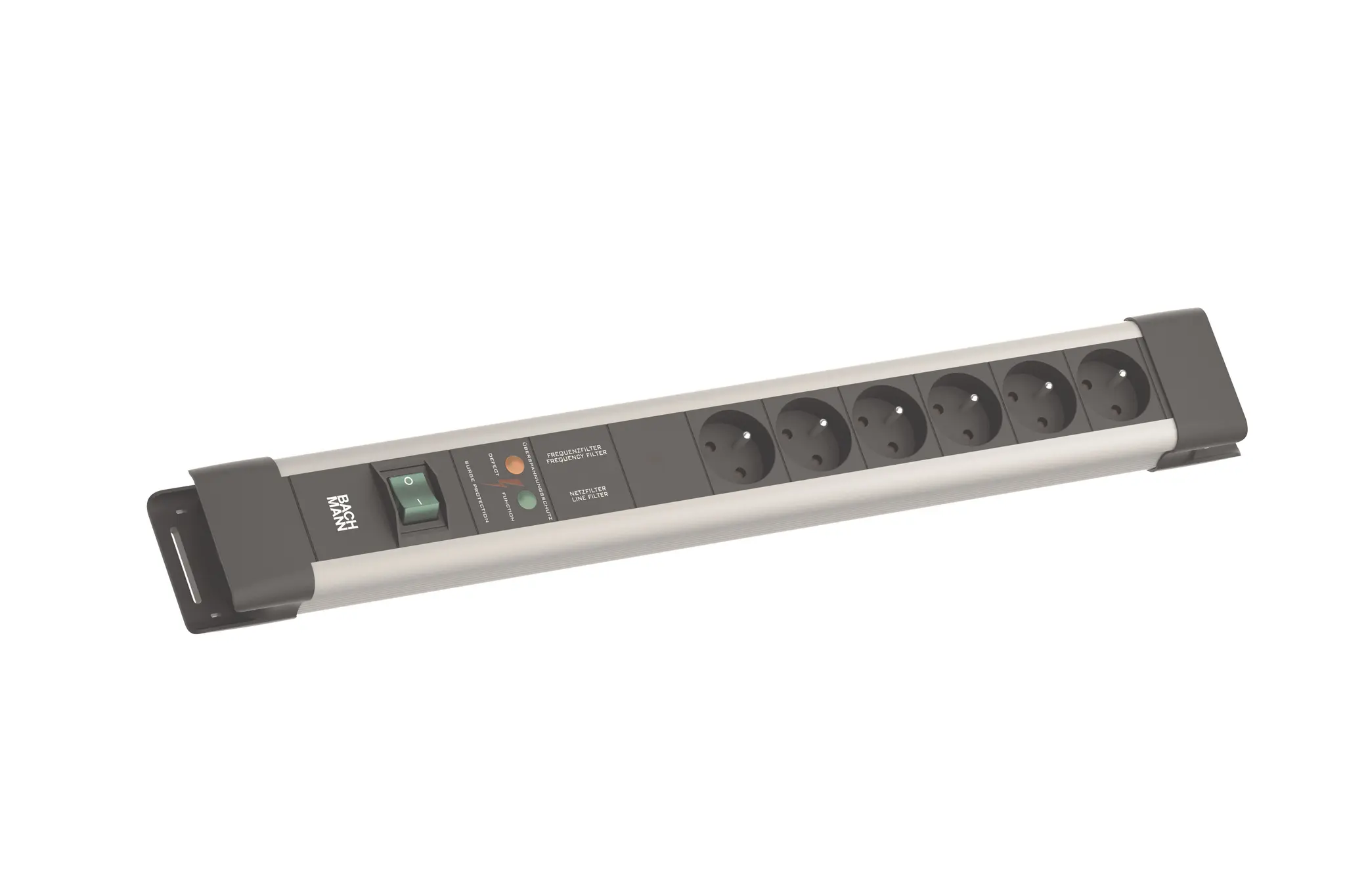 Produktfoto 1 von CONNECTUS 6xUTE 1xGVS 1xSchalter 2,0m CEE7/7 Grau