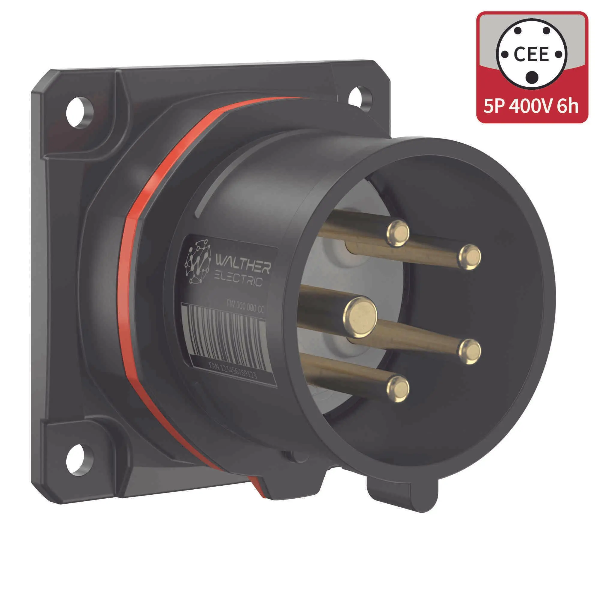 Produktfoto 1 von CEE NEO Anbaugerätestecker gerade 16A 5P 6h IP54