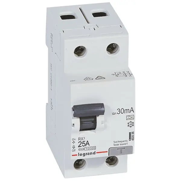 Produktfoto 1 von RX3 FI-Schalter 25A, 2-polig, 30mA, Typ A, 230VAC, 2TE