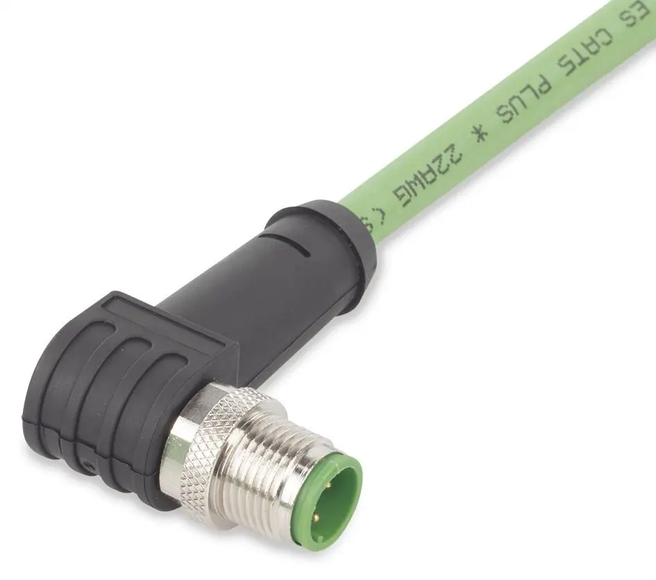 Produktfoto 1 von ETHERNET-Leitung,M12D-Stecker,winklig, 4-polig,grün
